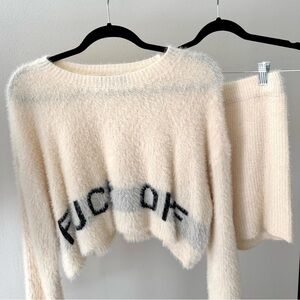 NWOT NASTY GAL COLLECTION ‘F OFF’ TOP + SHORT SET.